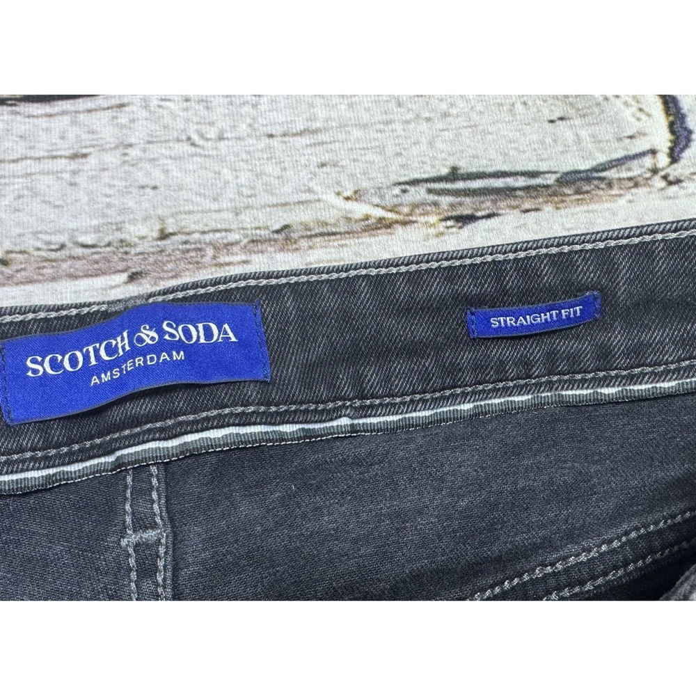 Scotch & Soda Sz 32x32 Straight Leg Zip Fly Neans Mens Pants Black - Picture 6 of 8